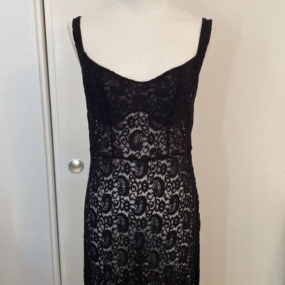 Cider Solid Lace Sweetheart Maxi Dress Sold Out Size XL - Picture 3 of 12
